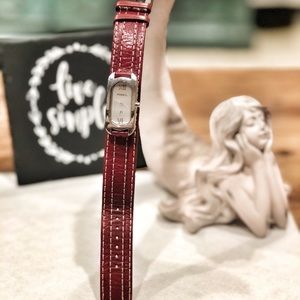 Vintage red fossil watch
